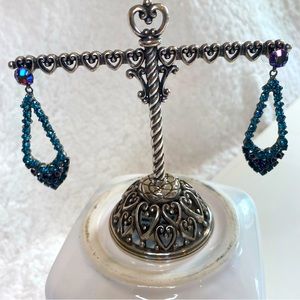 Vintage Sorelli Crystal Glass Pierced Earrings